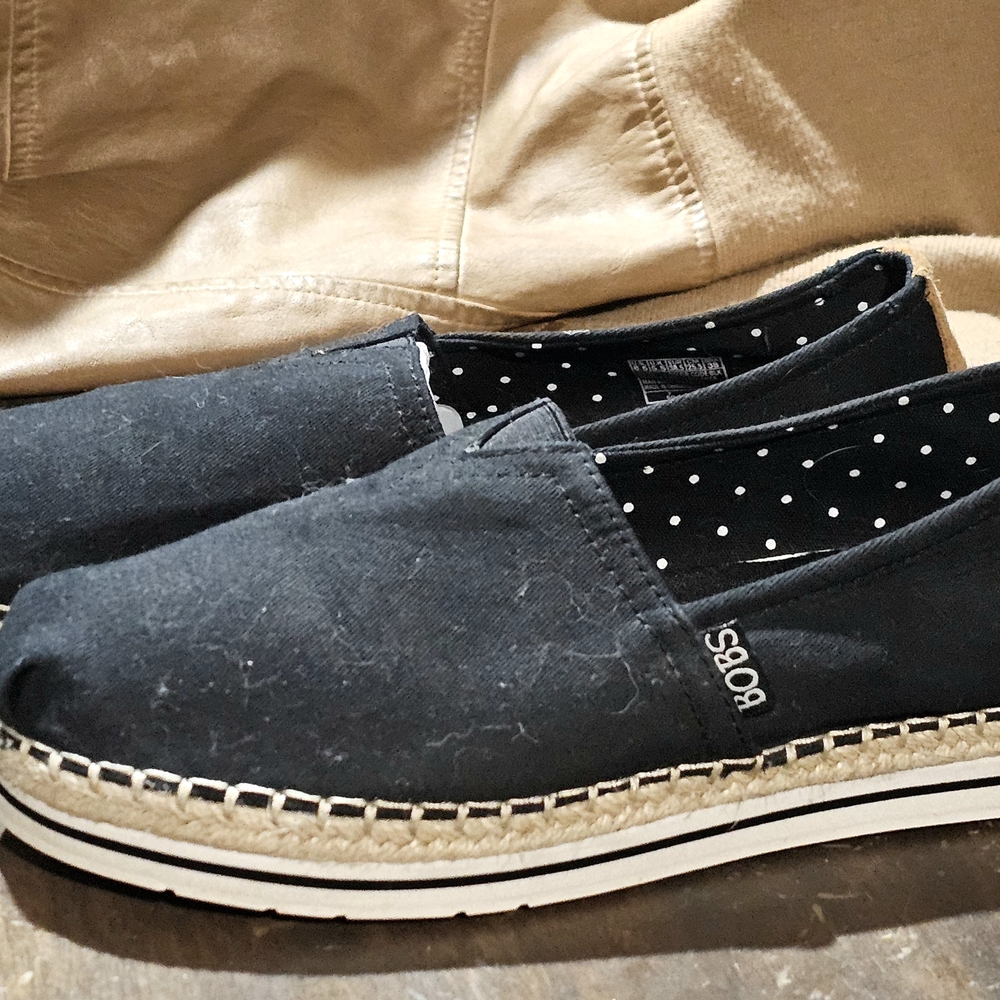 BOBS from Skechers Black Canvas Flats